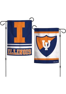 Illinois Fighting Illini 2 Sided 13X18 Garden Flag - Orange
