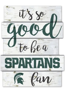 Michigan State Spartans birch Sign - Green