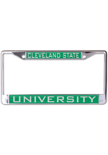 Cleveland State Vikings Printed Metallic License Plate Frame - Green
