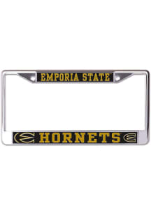 Emporia State Hornets Printed Metallic License Plate Frame - Black