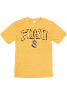 Blue 84 Fort Hays State Tigers Gold Triblend Short Sleeve Fashion T Shirt