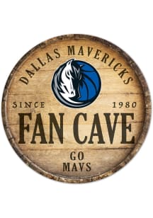 Dallas Mavericks round fan cave Sign - Blue