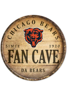 Chicago Bears round fan cave Sign - Navy Blue
