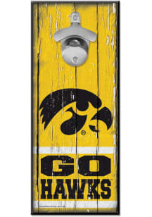 Iowa Hawkeyes Bottle Opener Sign - Black
