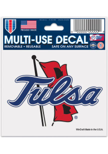 Tulsa Golden Hurricane 3x4 inch Auto Decal - Blue
