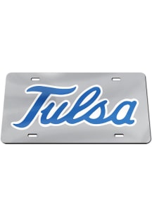 Tulsa Golden Hurricane Blue Color Logo Silver Background Car Accessory License Plate
