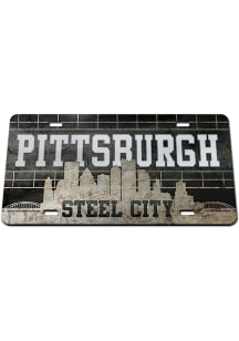 Pittsburgh Black Team Color Acrylic Car Accessory License Plate