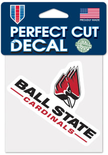 Ball State Cardinals 4x4 Color Auto Decal - Red