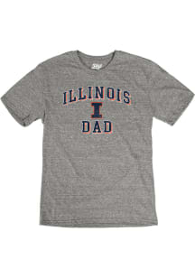 Blue 84 Illinois Fighting Illini Grey Dad Number One Short Sleeve Fashion T Shirt