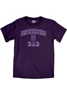 Blue 84 Northwestern Wildcats Purple Dad Number One Short Sleeve T Shirt
