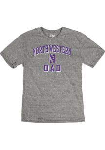 Blue 84 Northwestern Wildcats Grey Dad Number One Short Sleeve Fashion T Shirt