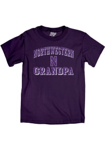 Blue 84 Northwestern Wildcats Purple Grandpa Number One Short Sleeve T Shirt