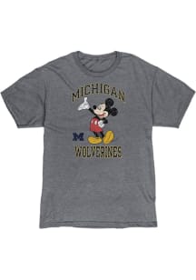 Blue 84 Michigan Wolverines Grey Dis Right Here Mickey Short Sleeve Fashion T Shirt