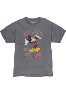 Blue 84 Ohio State Buckeyes Grey Dis Right Here Mickey Short Sleeve Fashion T Shirt