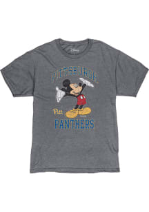 Blue 84 Pitt Panthers Grey Dis Right Here Mickey Short Sleeve Fashion T Shirt
