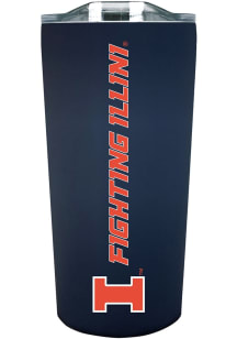Illinois Fighting Illini Team Logo 18oz Soft Touch Stainless Steel Tumbler - Navy Blue