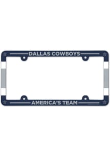 Dallas Cowboys Plastic Full Color License Plate Frame - Navy Blue