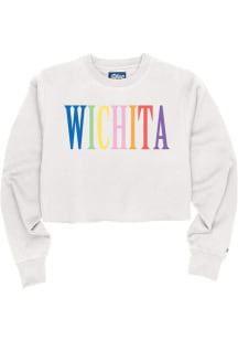 Blue 84 Wichita Womens White Multi Color Crew Sweatshirt