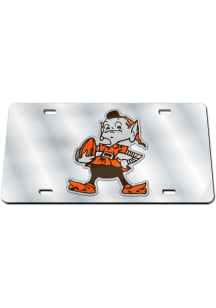 Cleveland Browns Silver Retro Team Logo Silver Car Accessory License Plate