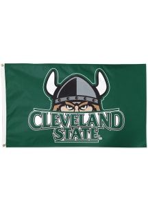 Cleveland State Vikings 3x5 ft Silk Screen Grommet Flag - Green