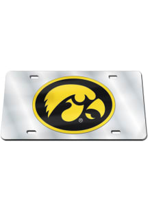 Iowa Hawkeyes Silver Team Logo Silver Car Accessory License Plate