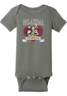 Blue 84 Oklahoma Sooners Baby Red Disney Heart Troop Short Sleeve One Piece