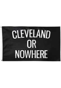 Cleveland 3x5 Silk Screen Grommet Flag - Black