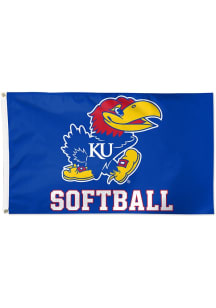 Kansas Jayhawks Softball Silk Screen Grommet Flag - Blue