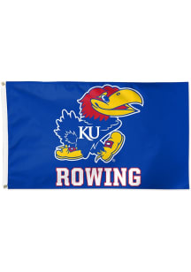 Kansas Jayhawks Rowing Silk Screen Grommet Flag - Blue