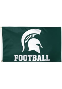 Michigan State Spartans Football 3x5 ft Silk Screen Grommet Flag - Green