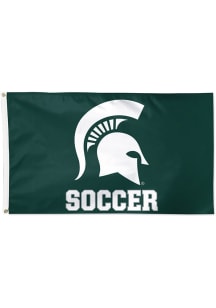 Michigan State Spartans Soccer 3x5 ft Silk Screen Grommet Flag - Green