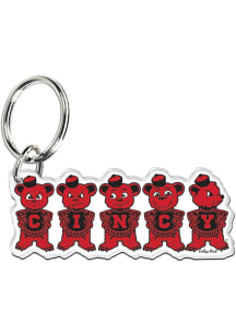 Cincinnati Bearcats 5 Bear Keychain - Red