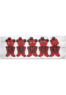 Cincinnati Bearcats 5 Bear 8x17 Wood Sign - Red