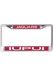IUPUI Jaguars Silver License Plate Frame - Red