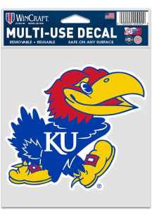 Kansas Jayhawks 3.75x5 Logo Auto Decal - Red