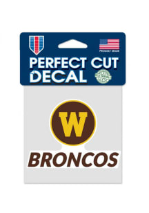 Western Michigan Broncos 4x4 Perfect Cut Auto Decal - Brown