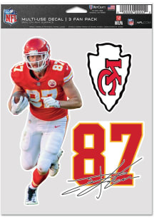 Travis Kelce  Kansas City Chiefs Kelce 3pk Auto Decal - Red