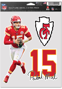 Patrick Mahomes  Kansas City Chiefs Mahomes 3pk Auto Decal - Red