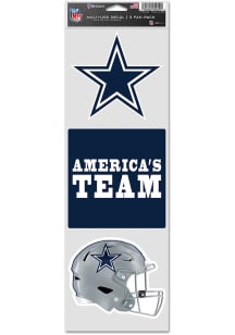 Dallas Cowboys 3pk Fan Auto Decal - Blue