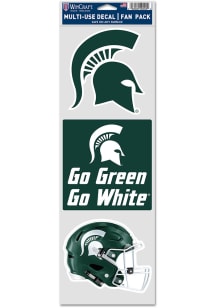 Michigan State Spartans 3pk Fan Auto Decal - Green