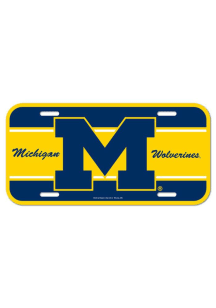 Michigan Wolverines Yellow Plastic Car Accessory License Plate