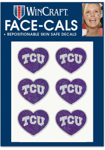TCU Horned Frogs 6pk Glitter Heart Tattoo