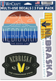 Nebraska Multi Use 3 Pack Auto Decal - White