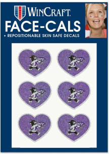 K-State Wildcats 6pk Glitter Heart Tattoo