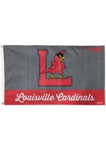 Louisville Cardinals 3x5 College Vault Logo Deluxe Silk Screen Grommet Flag - Red