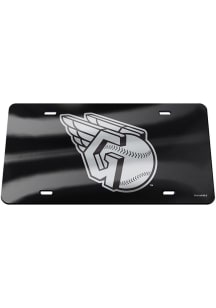 Cleveland Guardians Black Sillver Logo Black Background Car Accessory License Plate