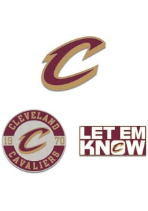 Cleveland Cavaliers Souvenir 3pk Enamel Pin - Maroon