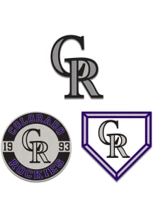 Colorado Rockies Souvenir 3pk Enamel Pin - Purple