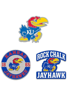 Kansas Jayhawks Souvenir 3pk Enamel Pin - Blue