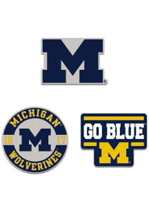 Michigan Wolverines Souvenir 3pk Enamel Pin - Blue